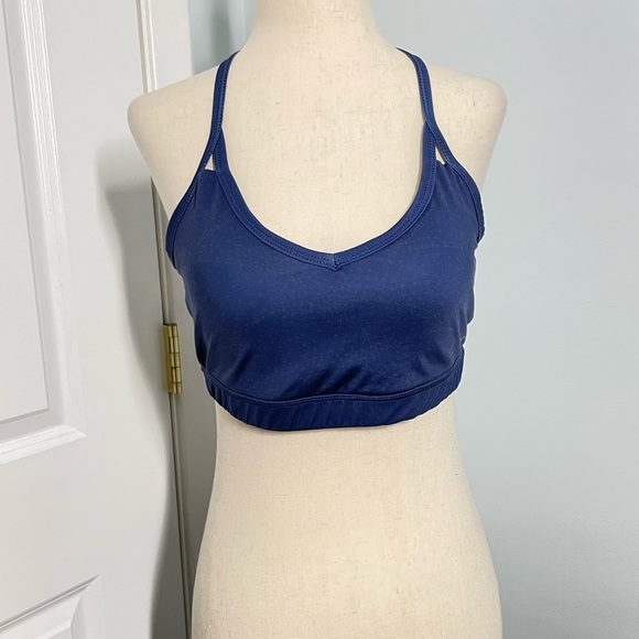 AR 33 Zion Sports Bra Ocean Dark Blue V-Neck Adjustable Strap Racerback … - Picture 3 of 11